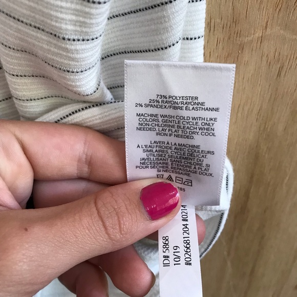 Express Striped square neck minimalist waredrobe staple 90s body suit XL - Picture 7 of 7